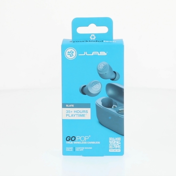 Jlab Go Air Pop Bluetooth Wireless Earbuds with Charging Case, Slate Color - Picture 8 of 9